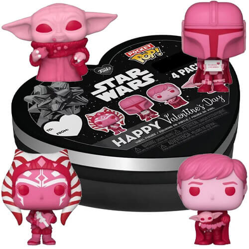 Funko 4-Pack Pocket Pop! Star Wars - The Mandalorian Happy Valentine's Day Box