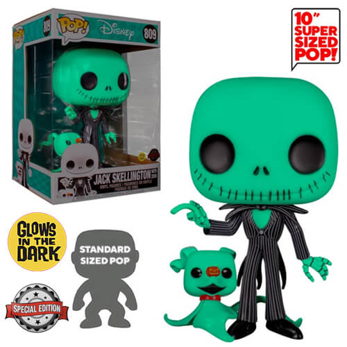 Funko Pop! Jumbo: The Nightmare Before Christmas - Jack Skellington with Zero (Glows in the Dark) (Special Edition) #809 25cm